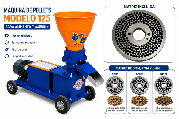 Máquina De Pellets 125 Para Alimento y Aserrín 220V - Imagen 2